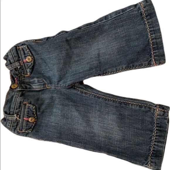 GAP Baby Girls Capri Jeans Flared 2969 Wide Leg Denim Pants Size 12-18 Month - Picture 5 of 12